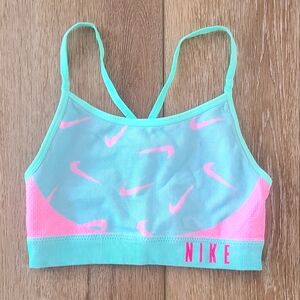 Nike aqua and hot pink sports bra size small